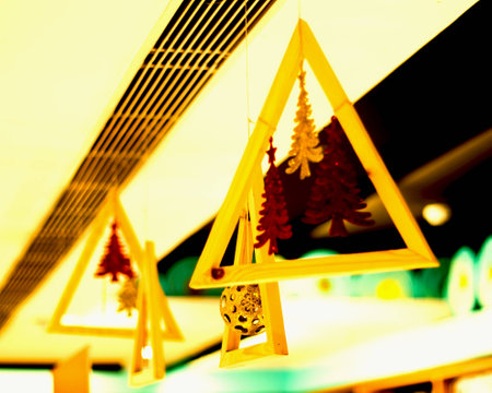 Hanging Christmas decorationの写真素材