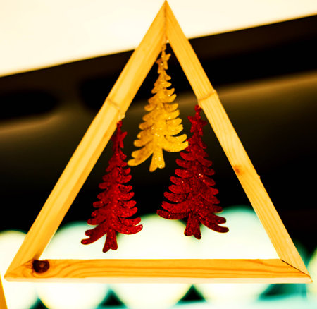 Hanging Christmas decorationの写真素材