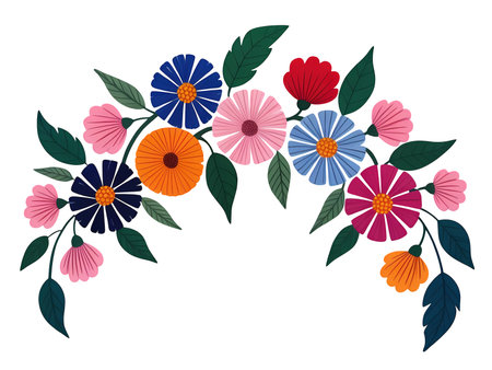 Flowers design over white background, vector illustration. Vector illustration.の写真素材