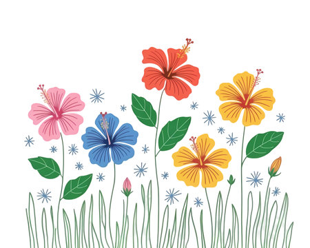 Flowers design over white background, vector illustration eps10.の写真素材