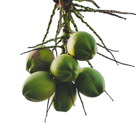 Coconut tree isolated on white background with clipping path for design.