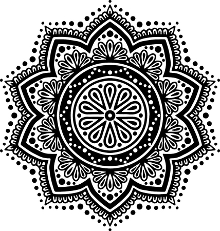 Mandala pattern black and whiteのイラスト素材