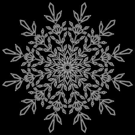 Snowflake Christmas New Year sketch doodles.のイラスト素材