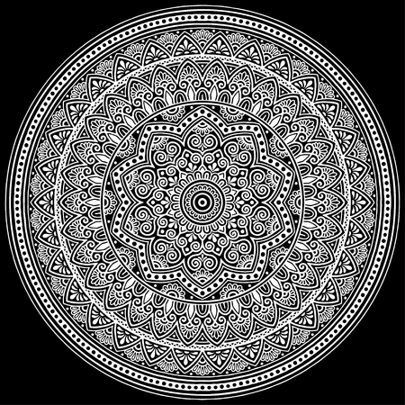 Mandala pattern whiteのイラスト素材