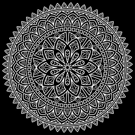Mandala pattern white vector illustrationのイラスト素材