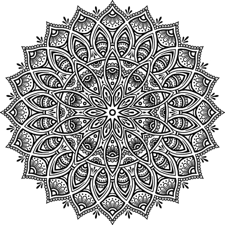 Mandala pattern black and whiteのイラスト素材
