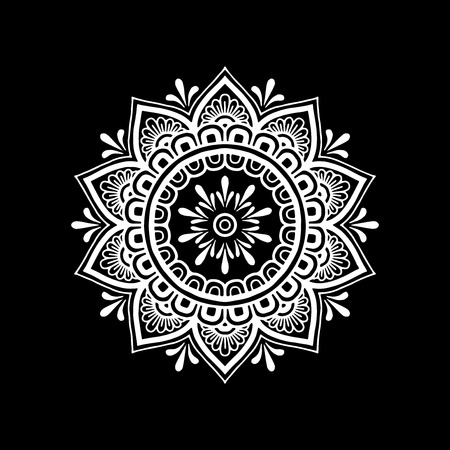 Mandala pattern whiteのイラスト素材