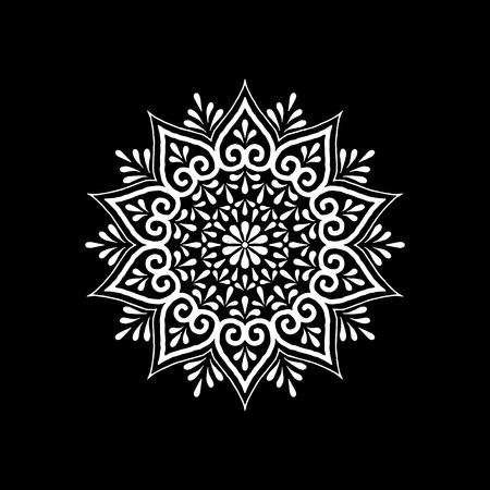 Mandala pattern whiteのイラスト素材