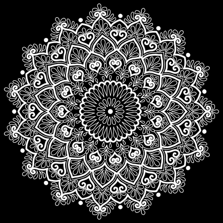 Mandala pattern whiteのイラスト素材