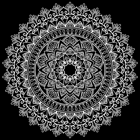 Mandala pattern whiteのイラスト素材
