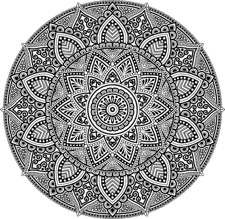 Mandala pattern black and whiteのイラスト素材