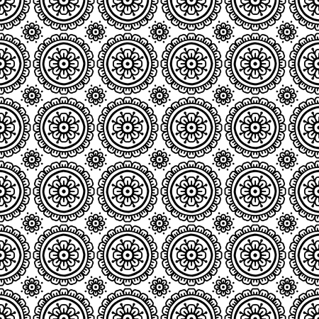 Abstract pattern black and white flowers.のイラスト素材
