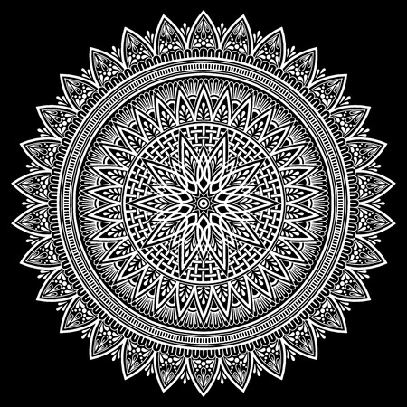 Mandala pattern whiteのイラスト素材