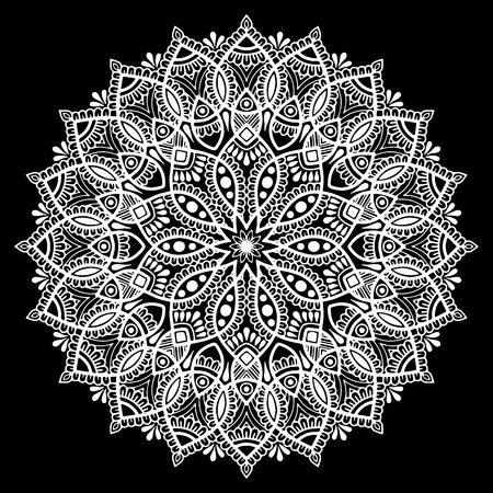 Mandala pattern whiteのイラスト素材