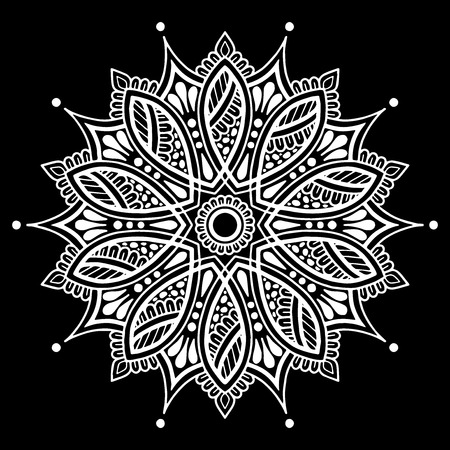 Mandala pattern whiteのイラスト素材
