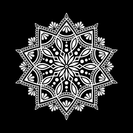 Mandala pattern whiteのイラスト素材