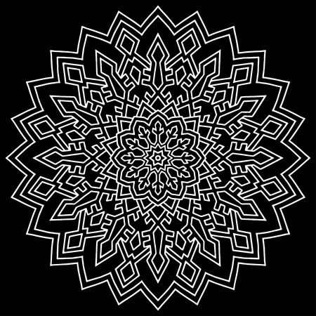 Mandala pattern whiteのイラスト素材