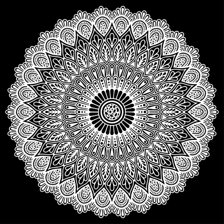Mandala pattern whiteのイラスト素材