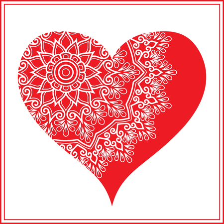 Valentines day vector clip art red greeting card with white paper heart design holidayのイラスト素材