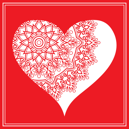 Valentines day vector clip art red greeting card with white paper heart design holidayのイラスト素材
