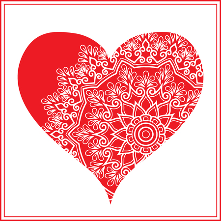 Valentines day vector clip art red greeting card with white paper heart design holidayのイラスト素材