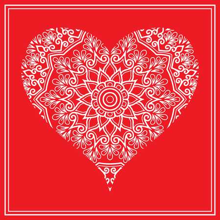 Valentines day vector clip art red greeting card with white paper heart design holidayのイラスト素材
