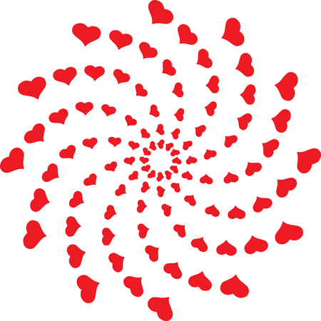 Whirl of hearts greeting card saver drawing doodle Sketchのイラスト素材