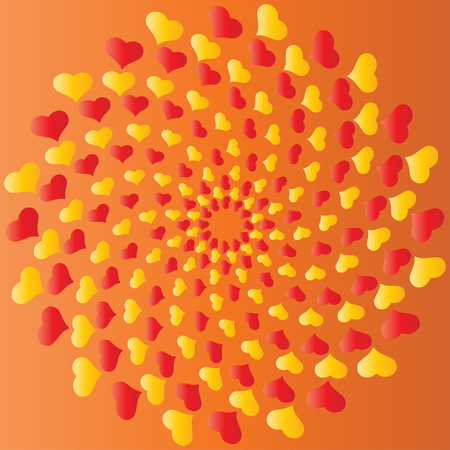 Whirl of hearts greeting card saver drawing doodle Sketchのイラスト素材