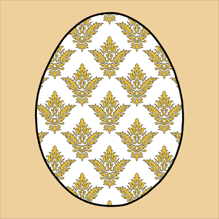 Easter egg joy celebration with cross folk motifs colorのイラスト素材