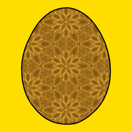Easter egg joy celebration with cross folk motifs colorのイラスト素材
