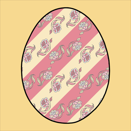 Easter egg joy celebration with cross folk motifs colorのイラスト素材