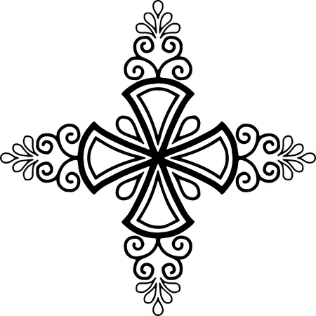 Illustration for Cross doodle sketch black and white - Royalty Free Image