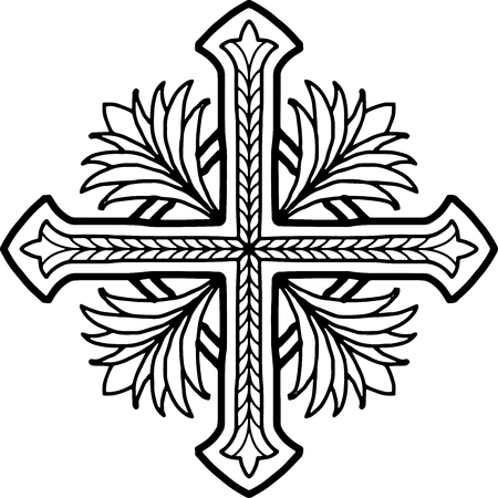 Cross doodle sketch black and whiteのイラスト素材