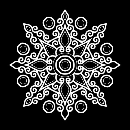 Mandala pattern white doodles sketch good moodのイラスト素材