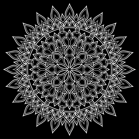 Mandala pattern white doodles sketchのイラスト素材