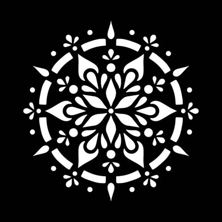 Mandala pattern white doodles sketch good moodのイラスト素材