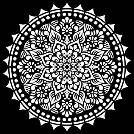 Pattern mandala white stencil doodles sketch good moodのイラスト素材