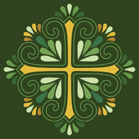 Cross doodle sketch color religion. Suitable for decorationのイラスト素材