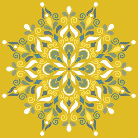 Mandala color pattern doodles sketch good moodのイラスト素材