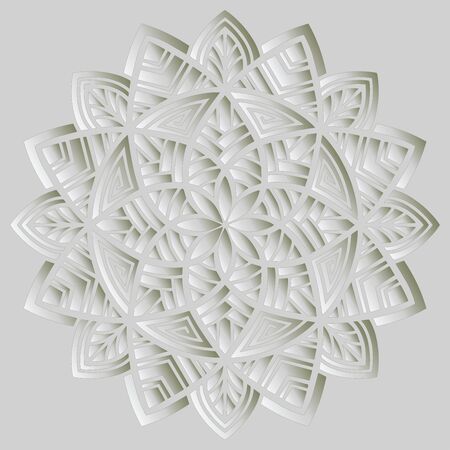 Mandala pattern white gradient good mood. Good for creative and greeting cards, posters, flyers, banners and coversのイラスト素材