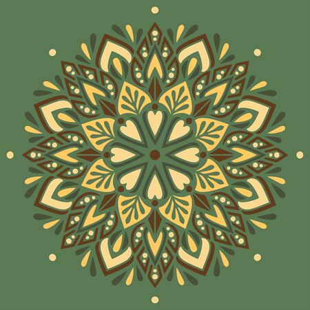 Mandala pattern color Stencil doodles sketch good mood. Good for creative and greeting cards, posters, flyers, banners and coversのイラスト素材