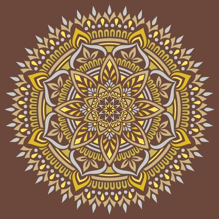 Mandala pattern color Stencil doodles sketch good mood. Good for creative and greeting cards, posters, flyers, banners and coversのイラスト素材