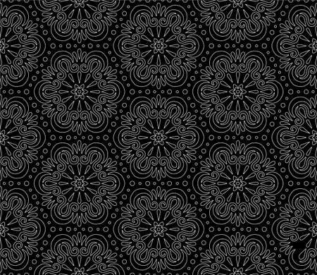 Abstract geometric pattern White contour Seamless doodle Sketch Good for creative and greeting cards, posters, flyers, banners and coversのイラスト素材