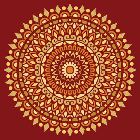 Mandala pattern color Stencil doodles sketch good mood. Good for creative and greeting cards, posters, flyers, banners and coversのイラスト素材