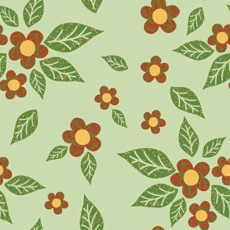 Flowers and leaves Abstract patterns seamless color doodle Sketch Good for creative and greeting cards, posters, flyers, banners and coversのイラスト素材