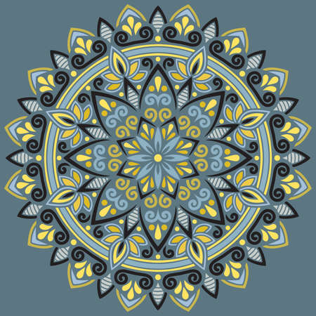 Mandala pattern color Stencil doodles sketch good mood Good for creative and greeting cards, posters, flyers, banners and coversのイラスト素材