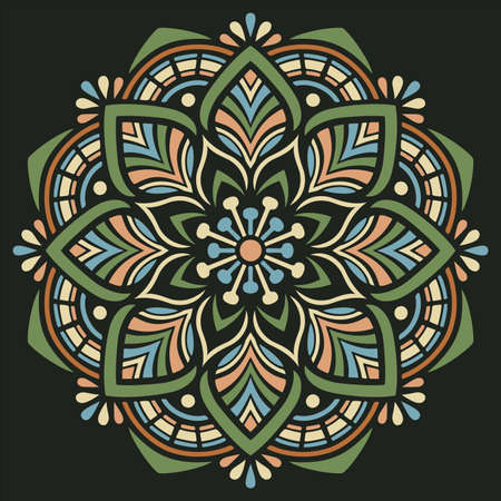 Mandala pattern color Stencil doodles sketch good mood Good for creative and greeting cards, posters, flyers, banners and coversのイラスト素材