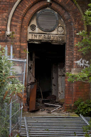 Entrance to Abandoned Schoolのeditorial素材