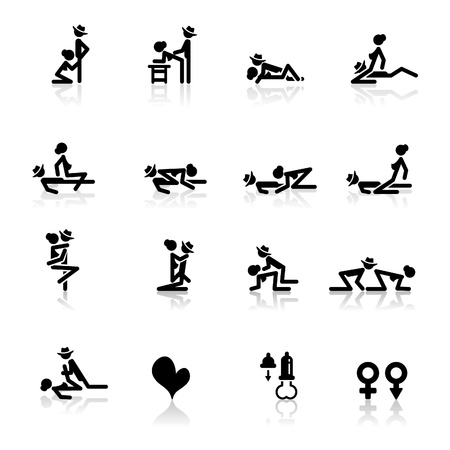 Icons set sex positionのイラスト素材