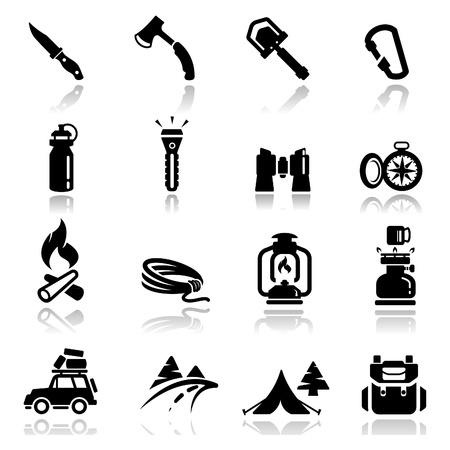 Icons set campingのイラスト素材